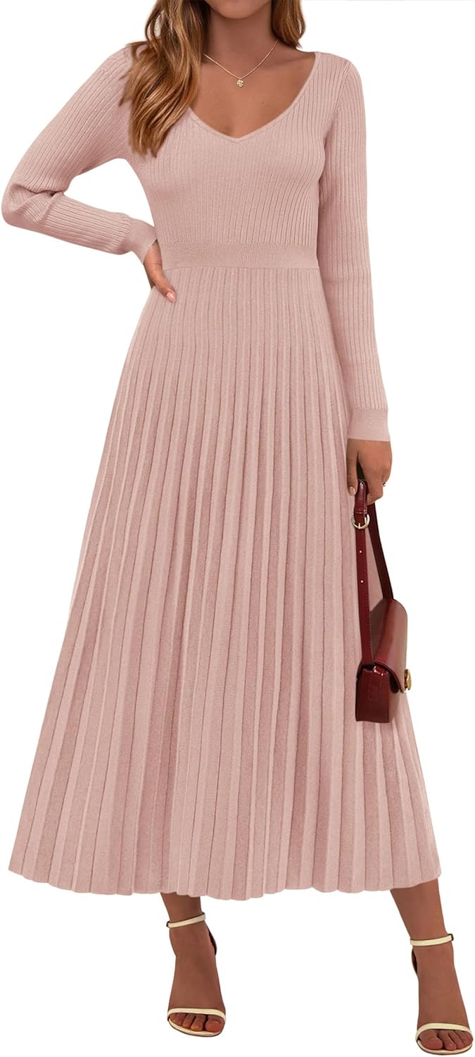 Elegant Maxi Sweater Dress for Women by PRETTYGARDEN - Fall Fashion