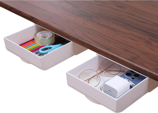 Under Desk Self-Adhesive Drawer Duo - Keep Your Workspace Tidy!