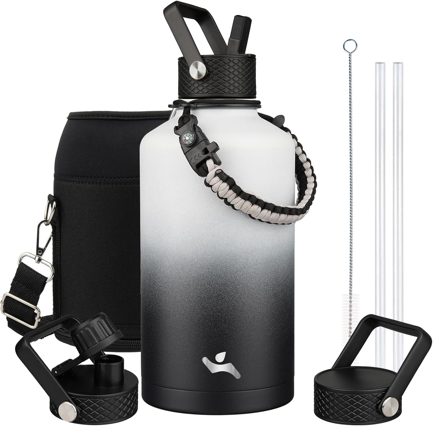 Insulated Water Bottle with Straw, 87 oz for All-Day Hydration