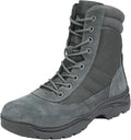 Men's Tactical Work Boots 8in Side Zipper Leather Military Style