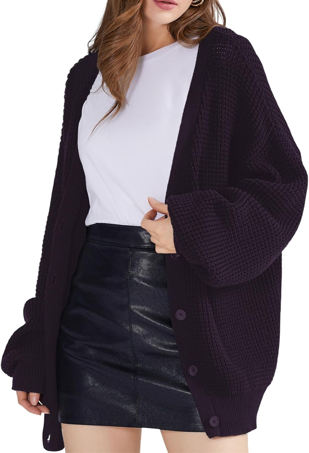 QUALFORT Cardigan Sweaters for Women - Cozy Cotton Knit Outerwear