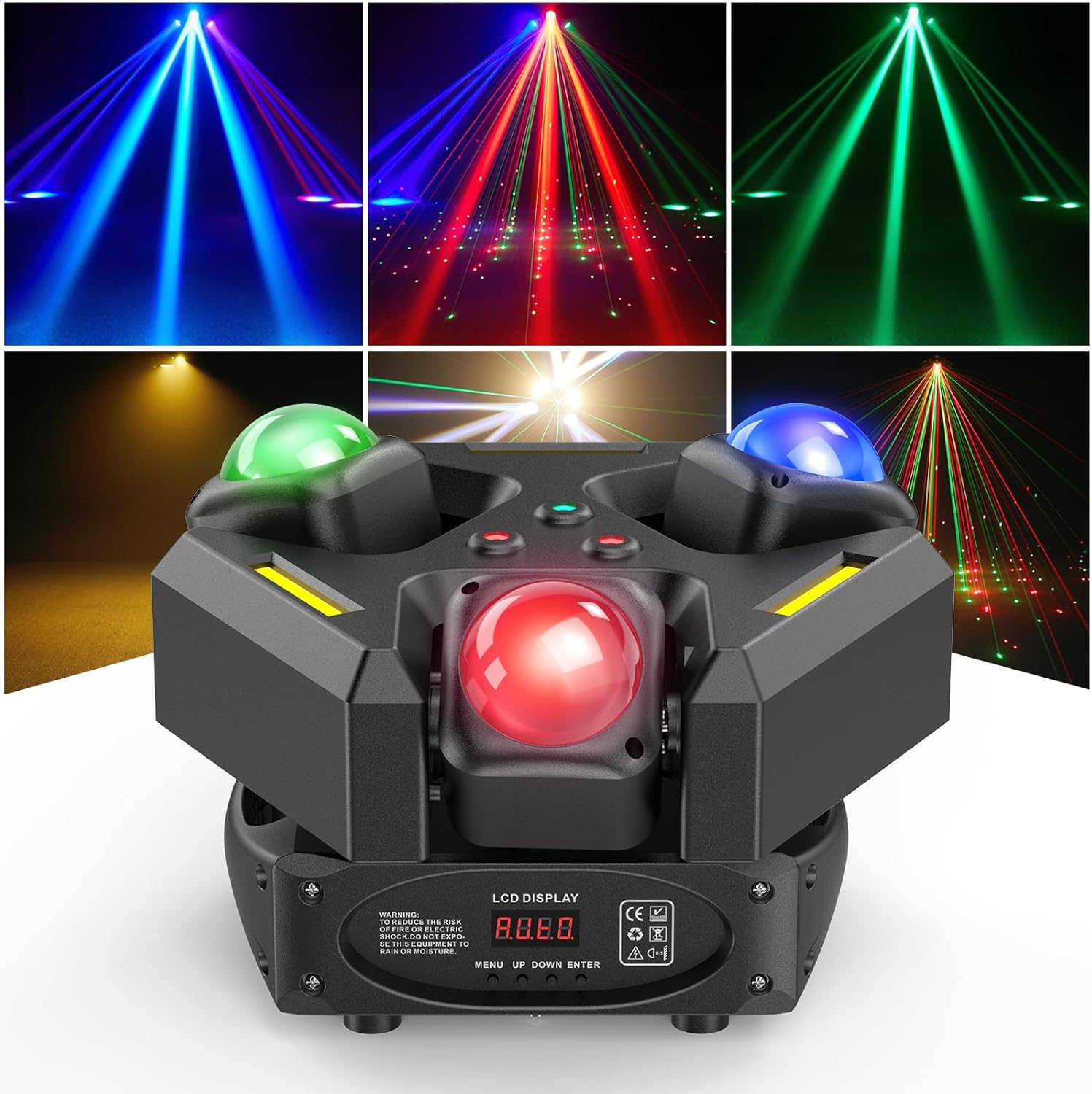 Moving Head DJ Lights with RGBW LED Laser Stage Effects