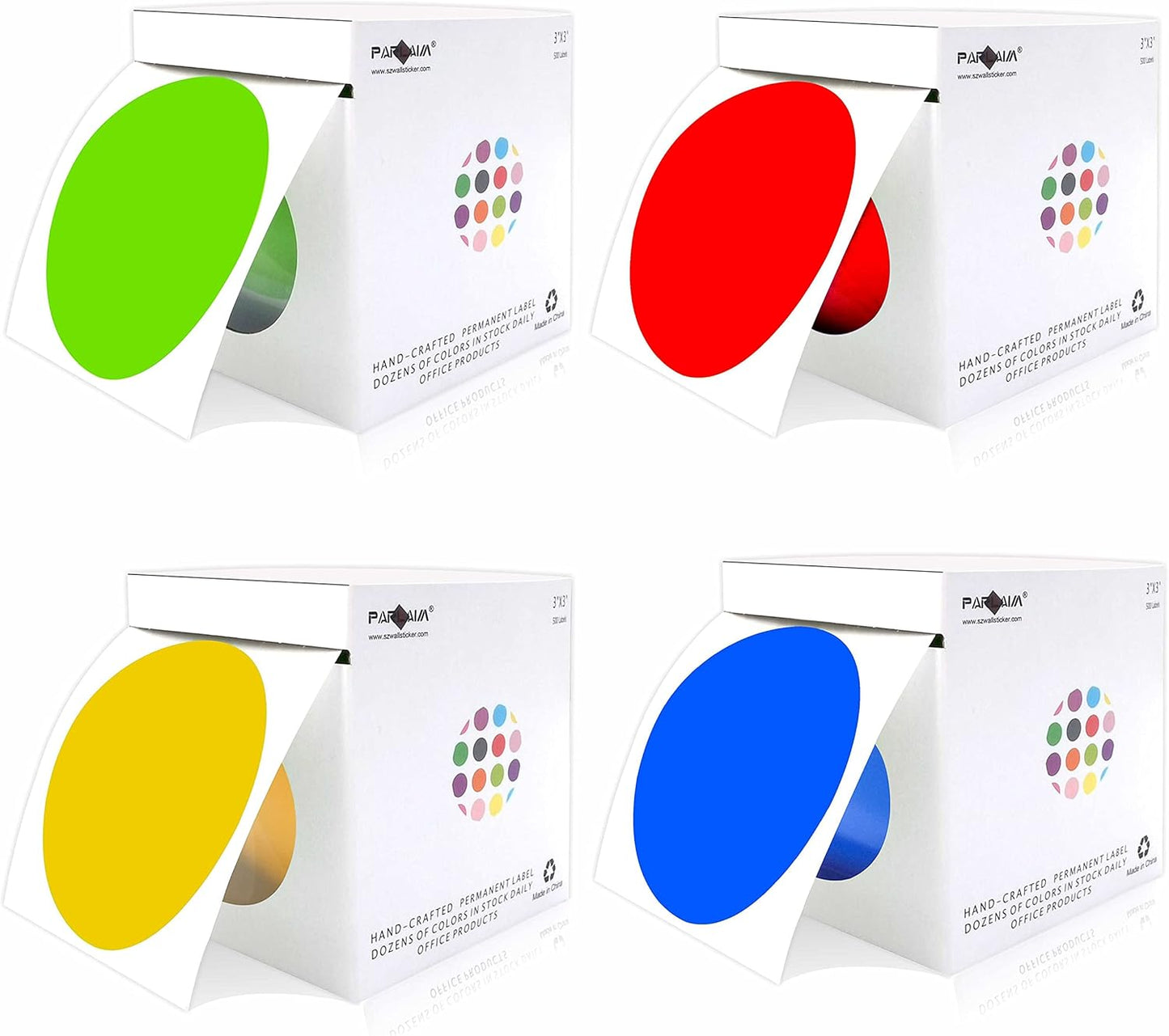 PARLAIM 2000PCS 3 Inch Round Color-Code Circle Dot Stickers
