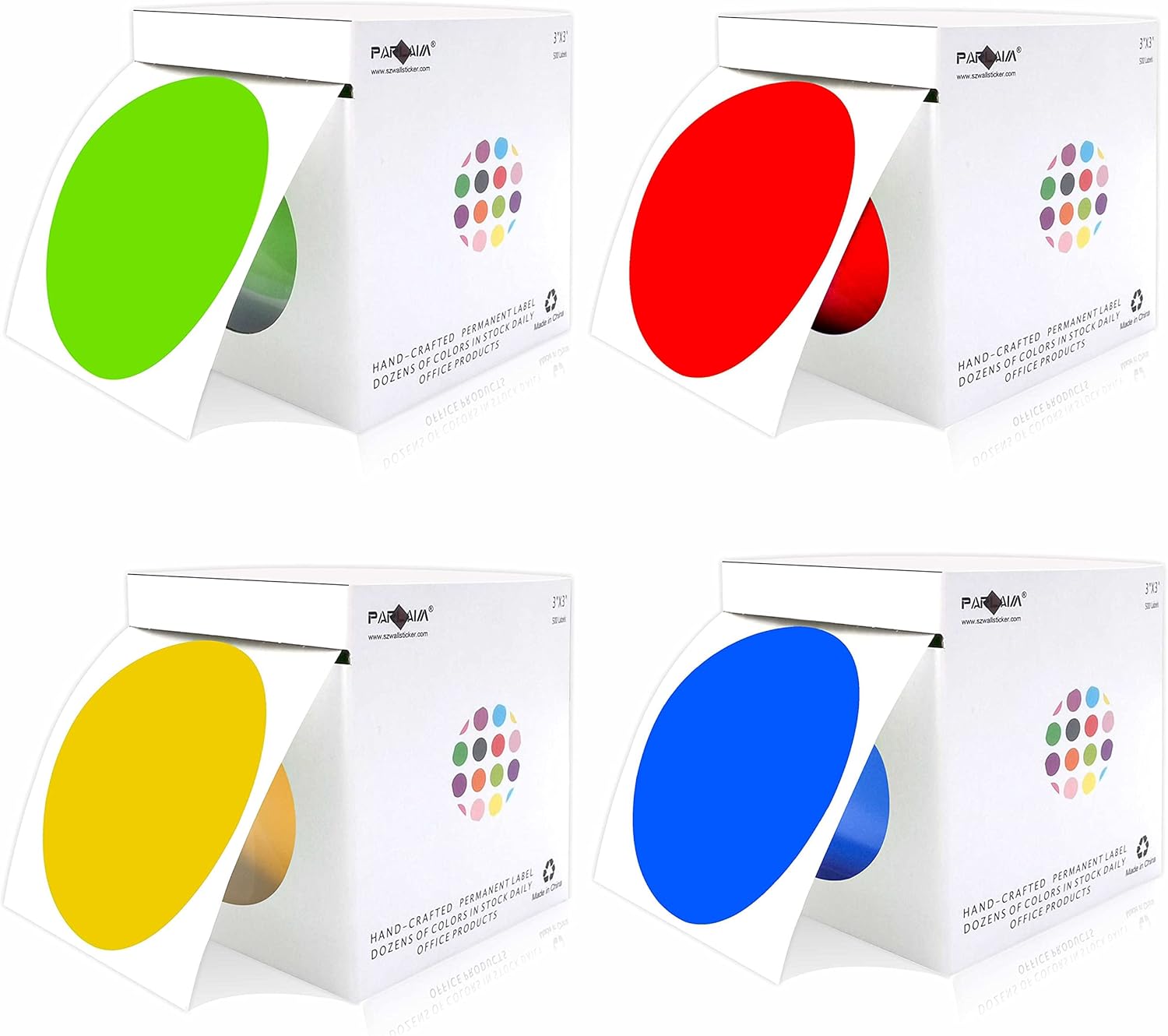 PARLAIM 2000PCS 3 Inch Round Color-Code Circle Dot Stickers