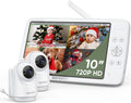 MegaView Baby Monitor 10in with 2 Cameras - Long Battery Life