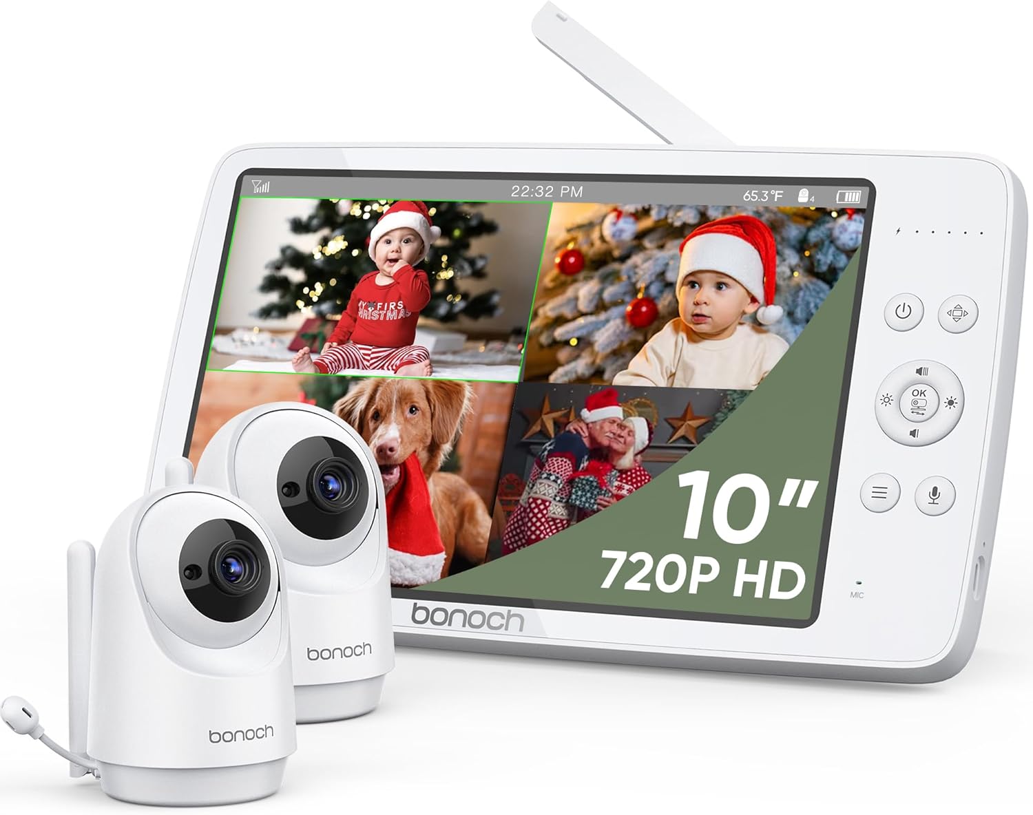 bonoch MegaView Baby Monitor with 10in Display and Dual Cameras