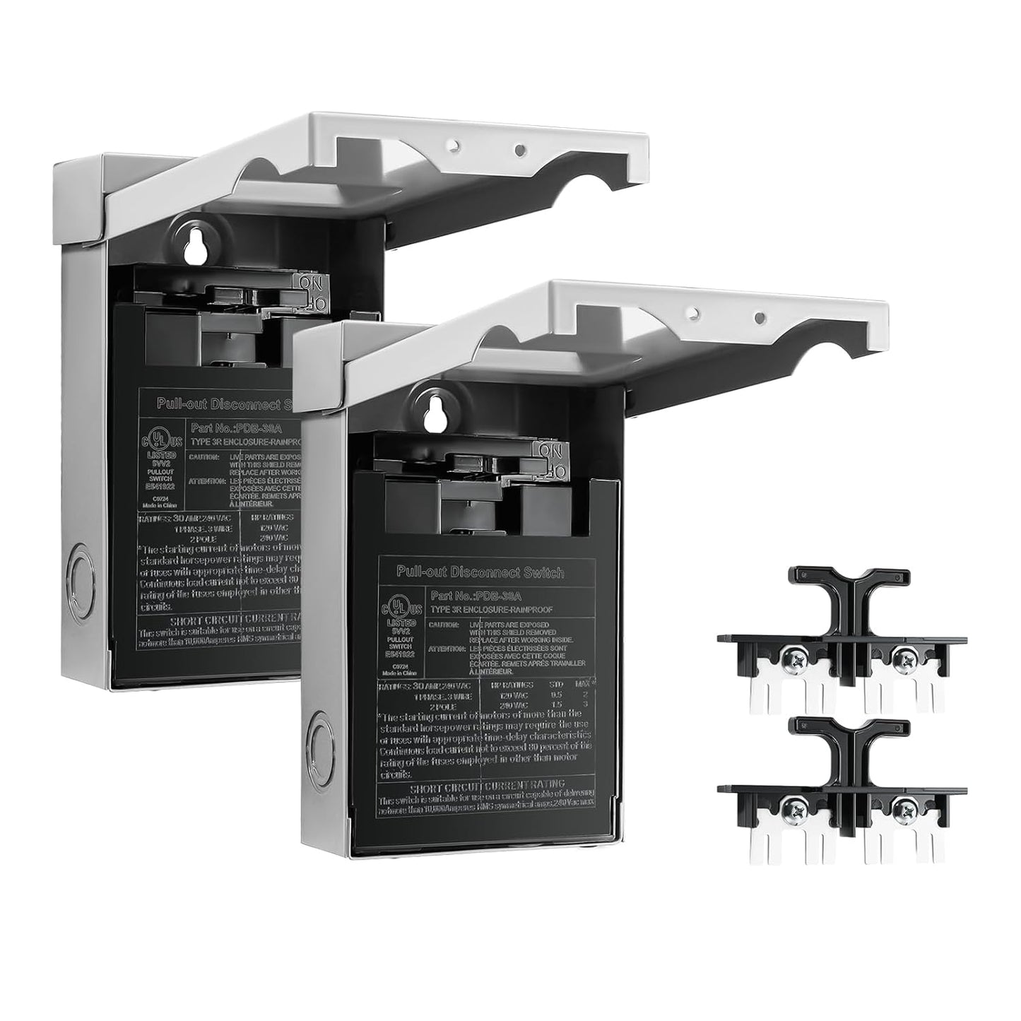 Pack of 2 30 Amp AC Disconnect Switch for Outdoor Use