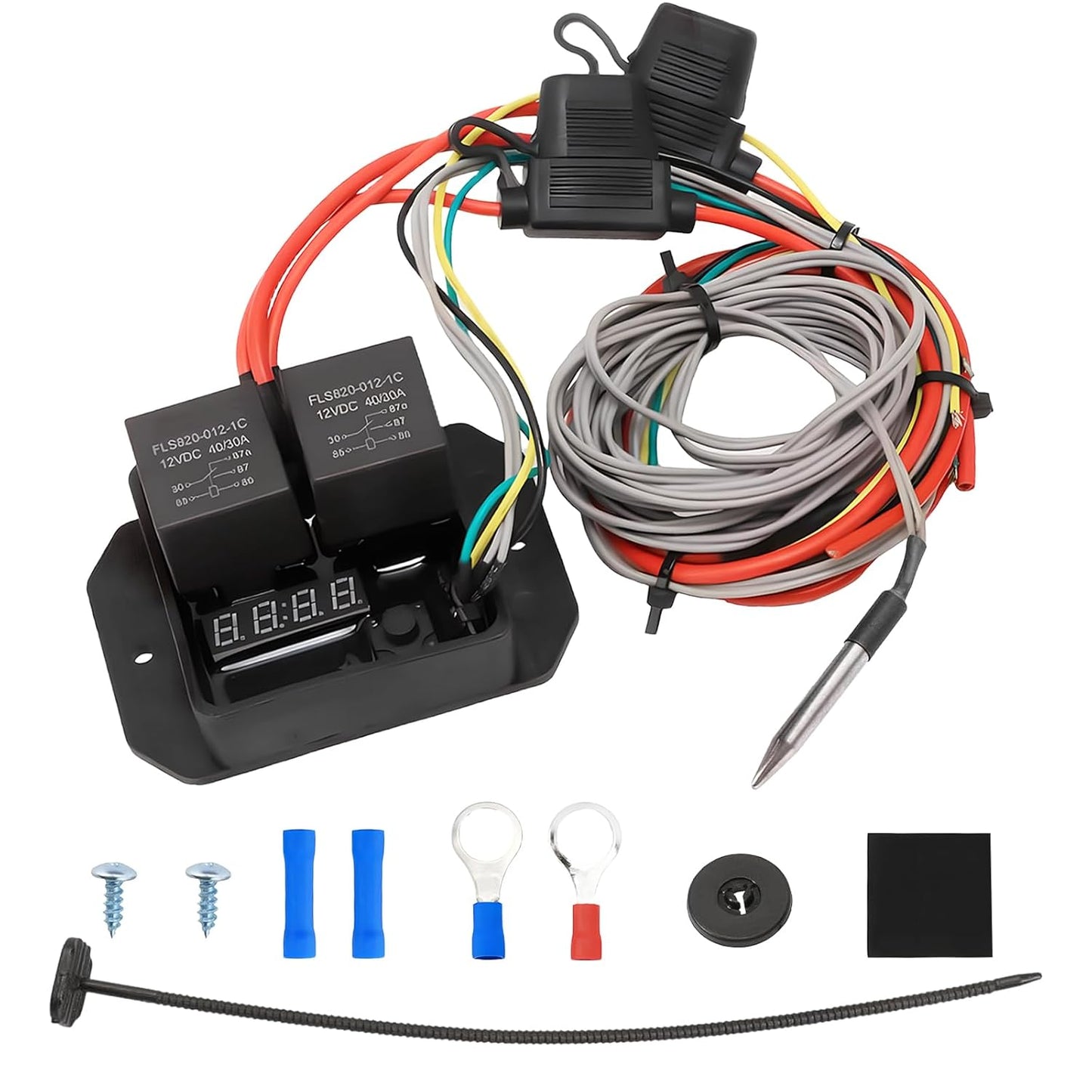 12V/24V Digital Electric Radiator Fan Controller Switch Kit