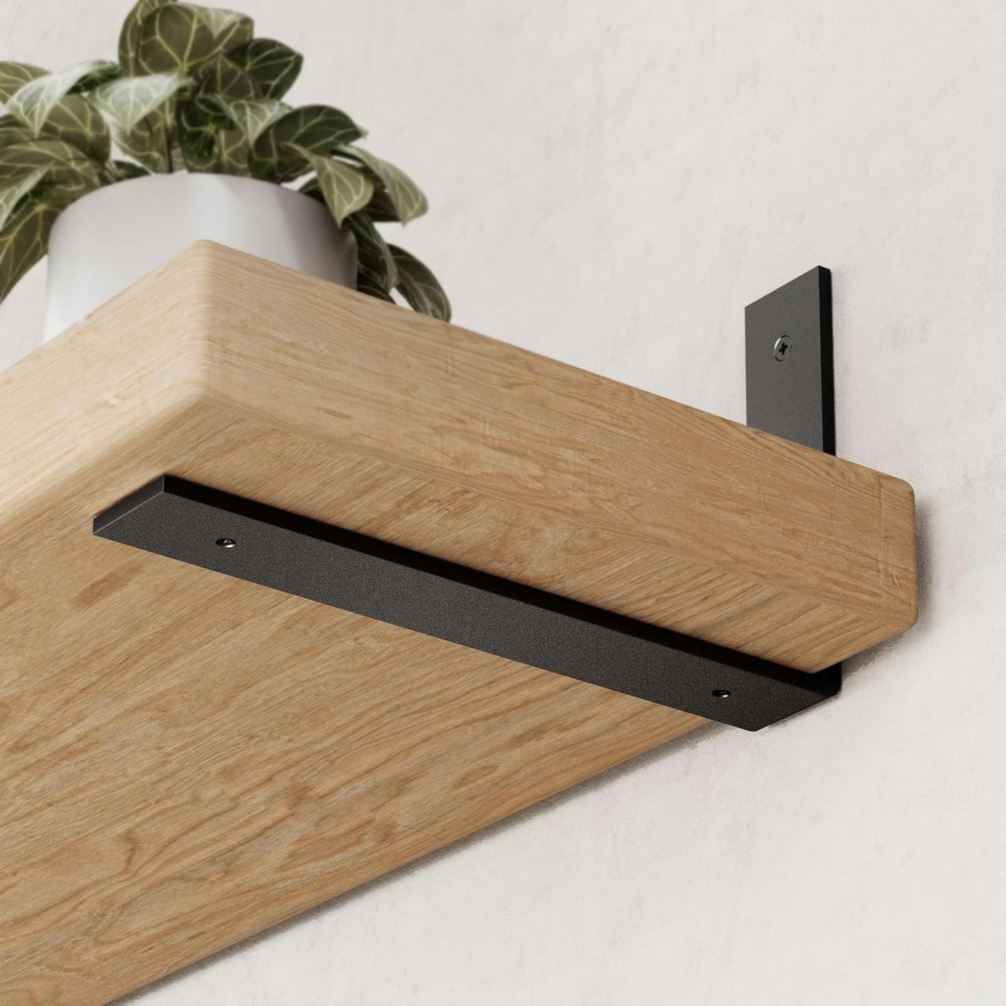 Heavy Duty 12-Inch Black Shelf Brackets for Floating Shelves