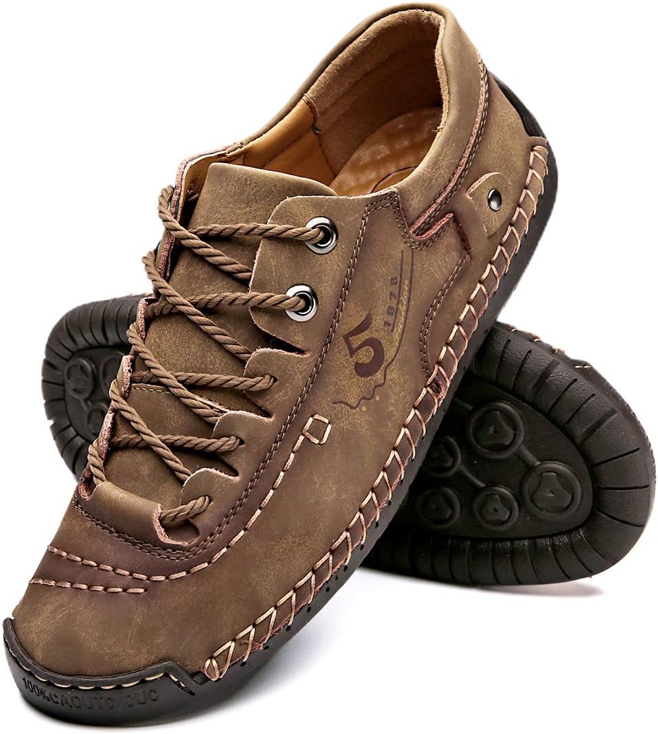 Alcubieree Mens Leather Casual Shoes for Comfort and Style