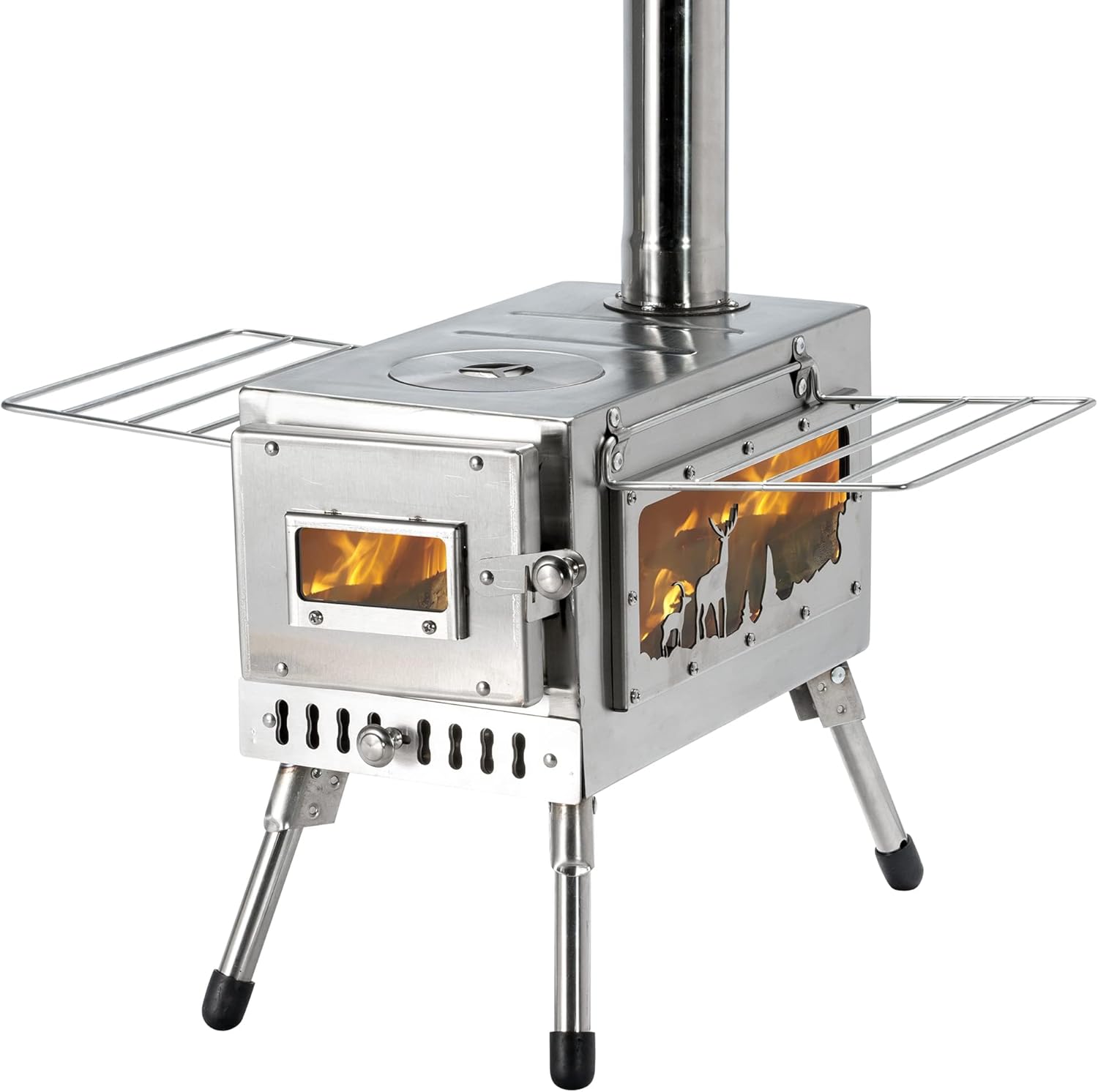 Portable Wood Burning Camp Stove: Heating & Cooking Essential