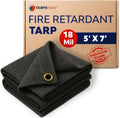 Fire Retardant Tarp - 5ft x 7ft Heavy Duty Canvas for Safety