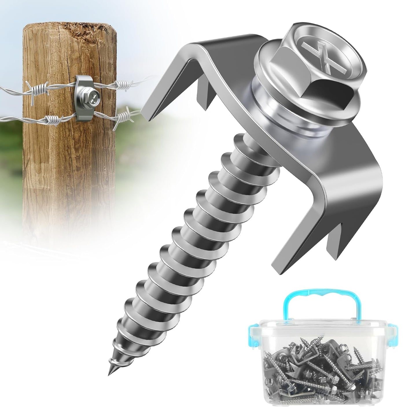 100 Pcs Stainless Steel Fence Staples for Wire Fencing Use