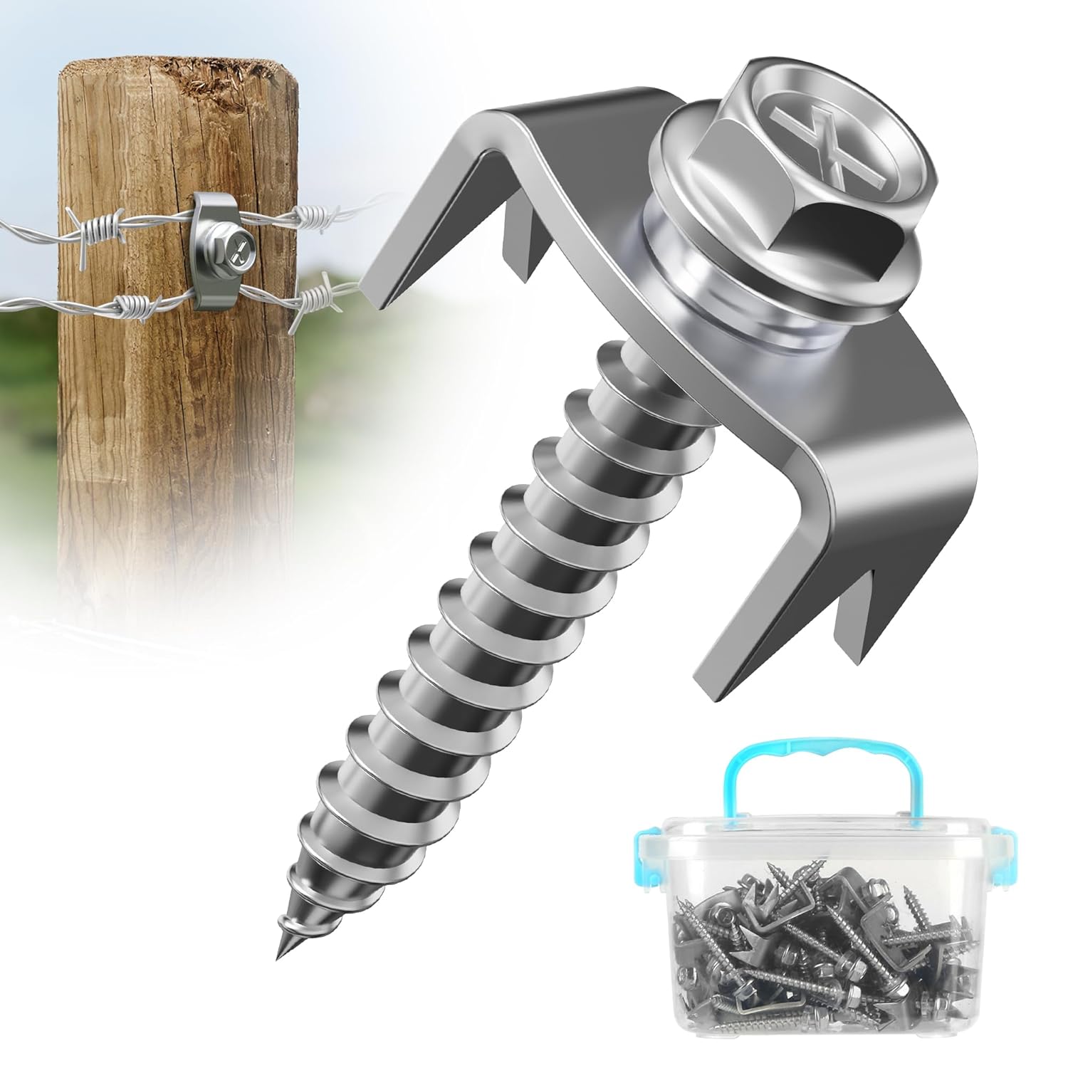 100 Pcs Stainless Steel Fence Staples for Wire Fencing Use
