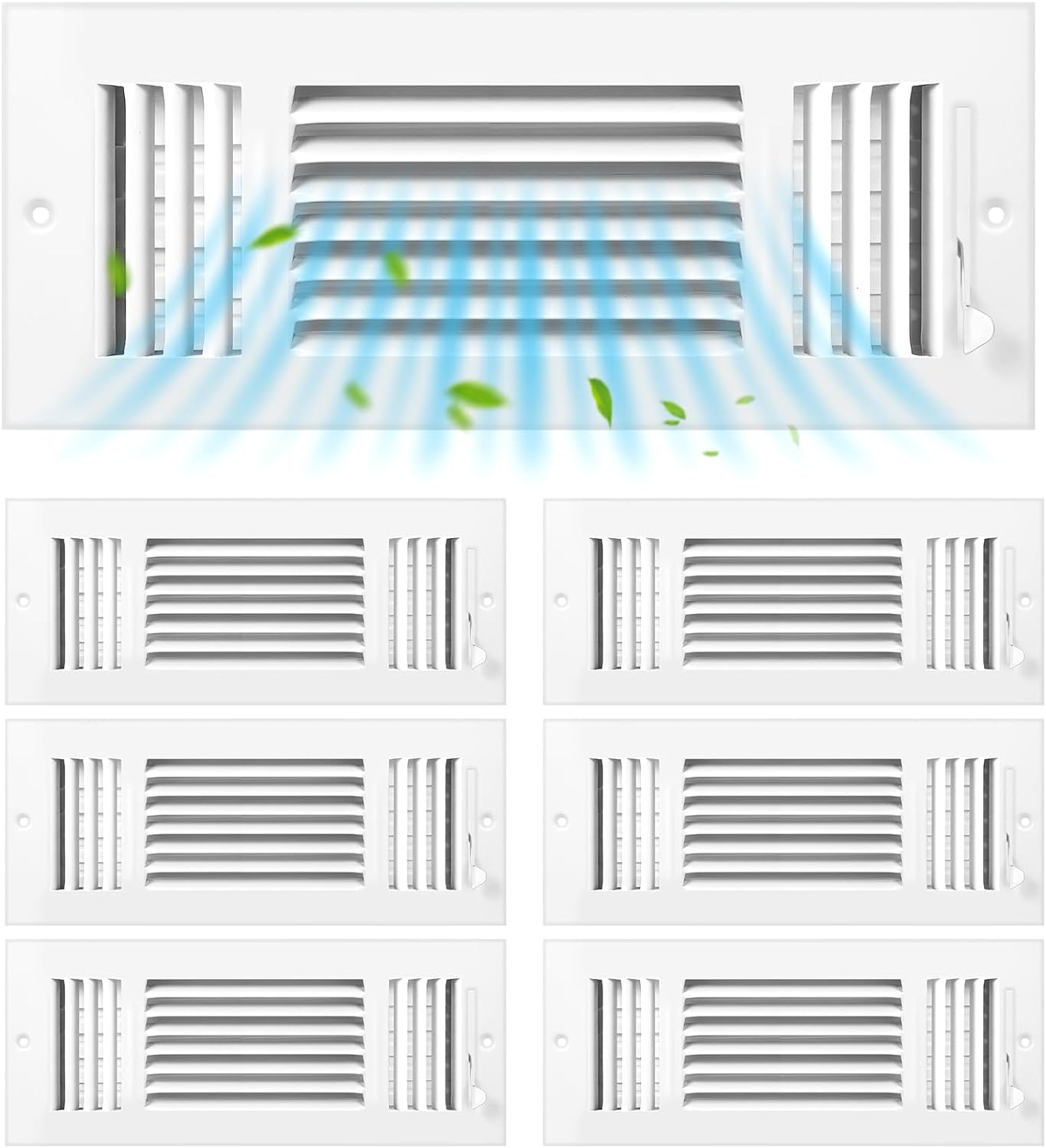 Datanly 6 Pcs White 12 x 4 Inch Ceiling Vent Covers