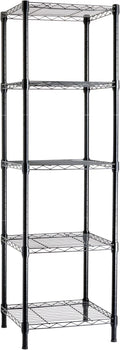 5-Shelf Tower Adjustable Storage Shelving Unit - Compact Heavy-Duty