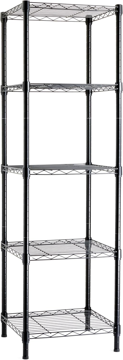 5-Shelf Adjustable Storage Shelving Unit for Narrow Spaces