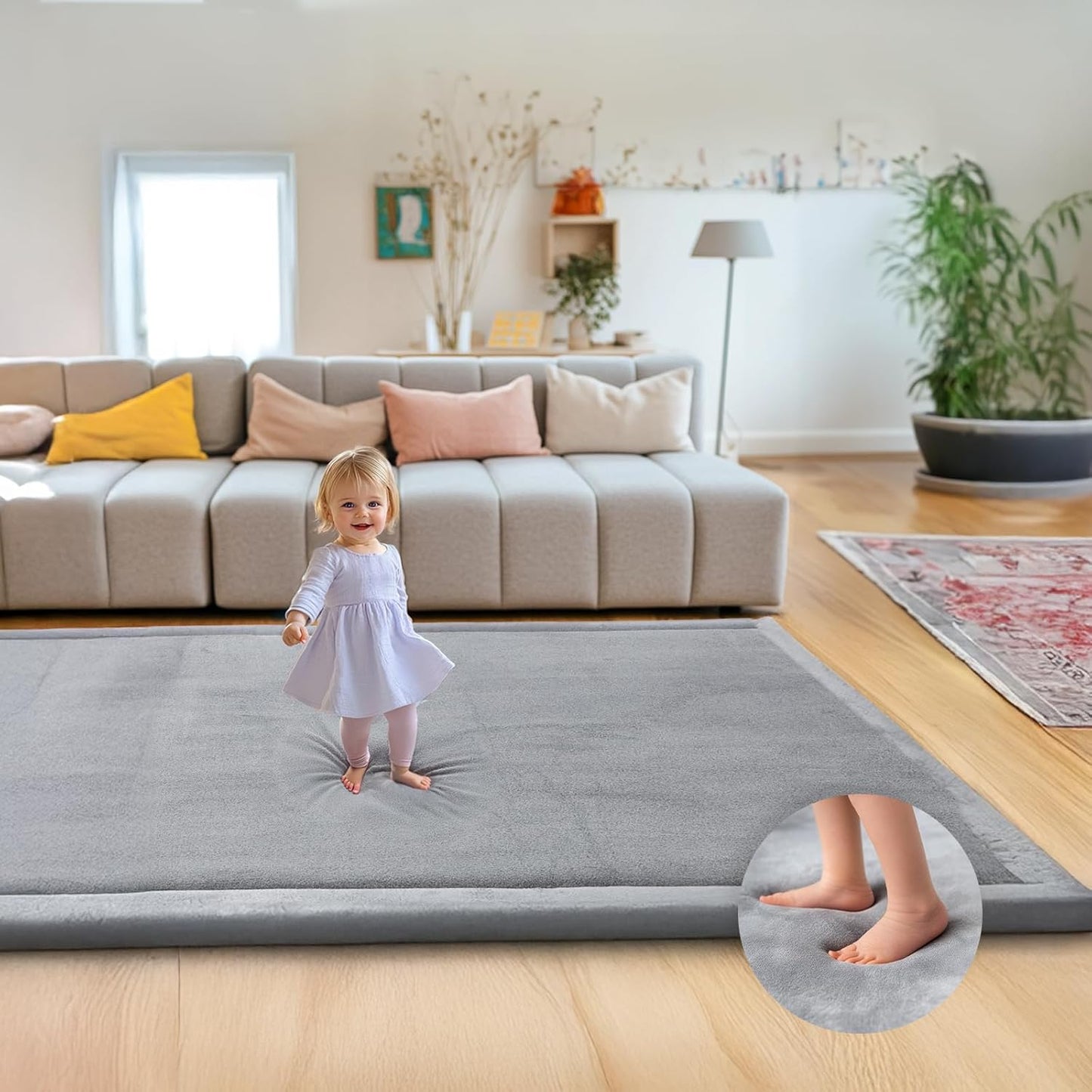 Ultra Soft Baby Play Mat for Floor - Extra Large Velvet Comfort