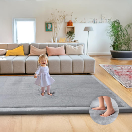 Ultra Soft Baby Play Mat for Floor - Extra Large Velvet Comfort