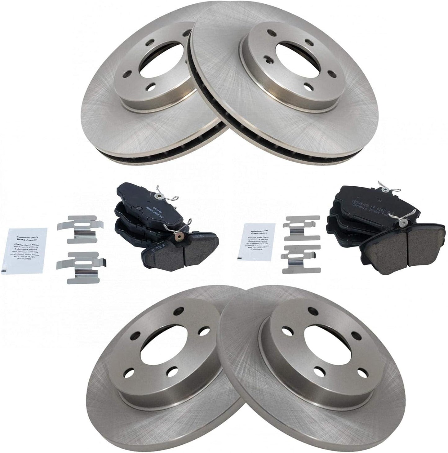 TRQ Brake Pad & Rotor Kit for 1996-2007 Ford Taurus Vehicles