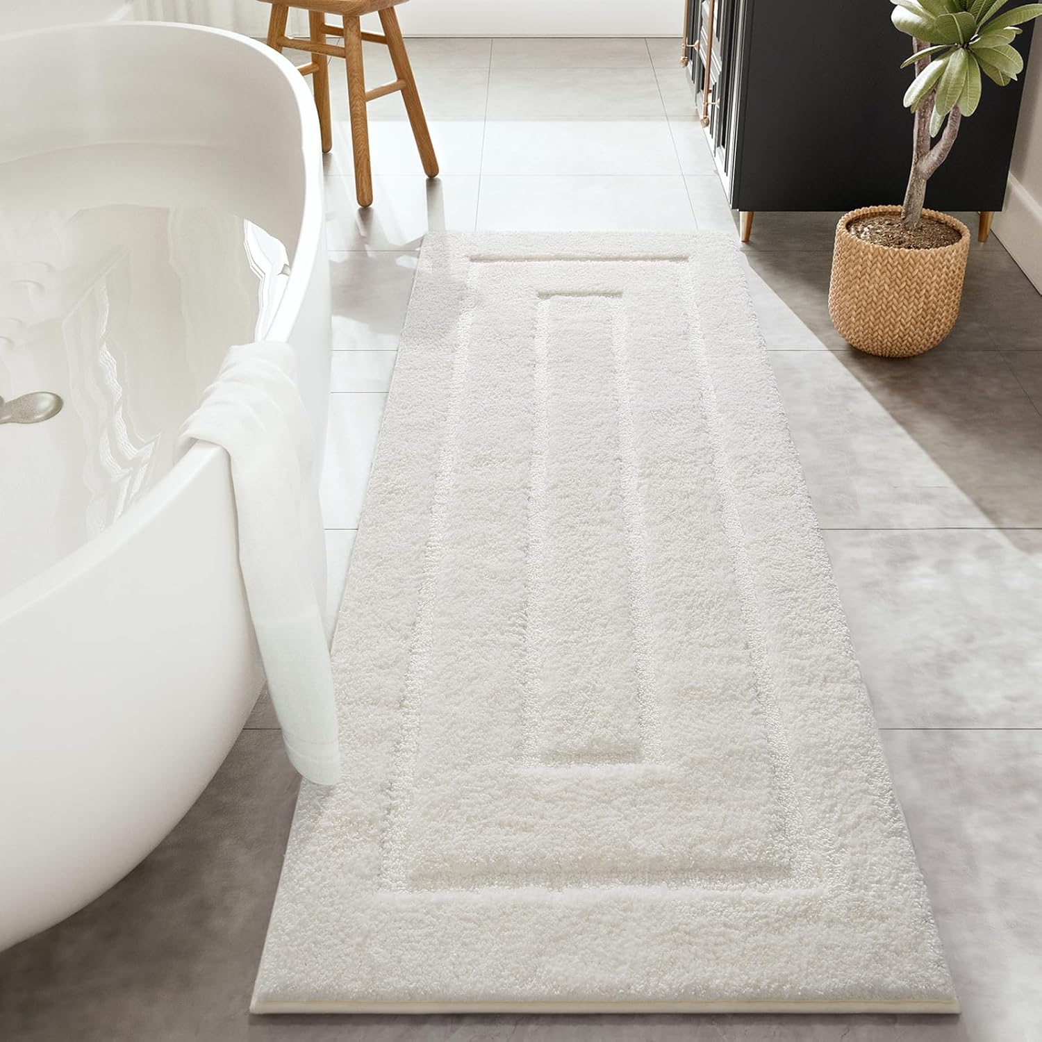 HOMORE Bathroom Rugs 24x60 Inch Non Slip Absorbent Runner Rug