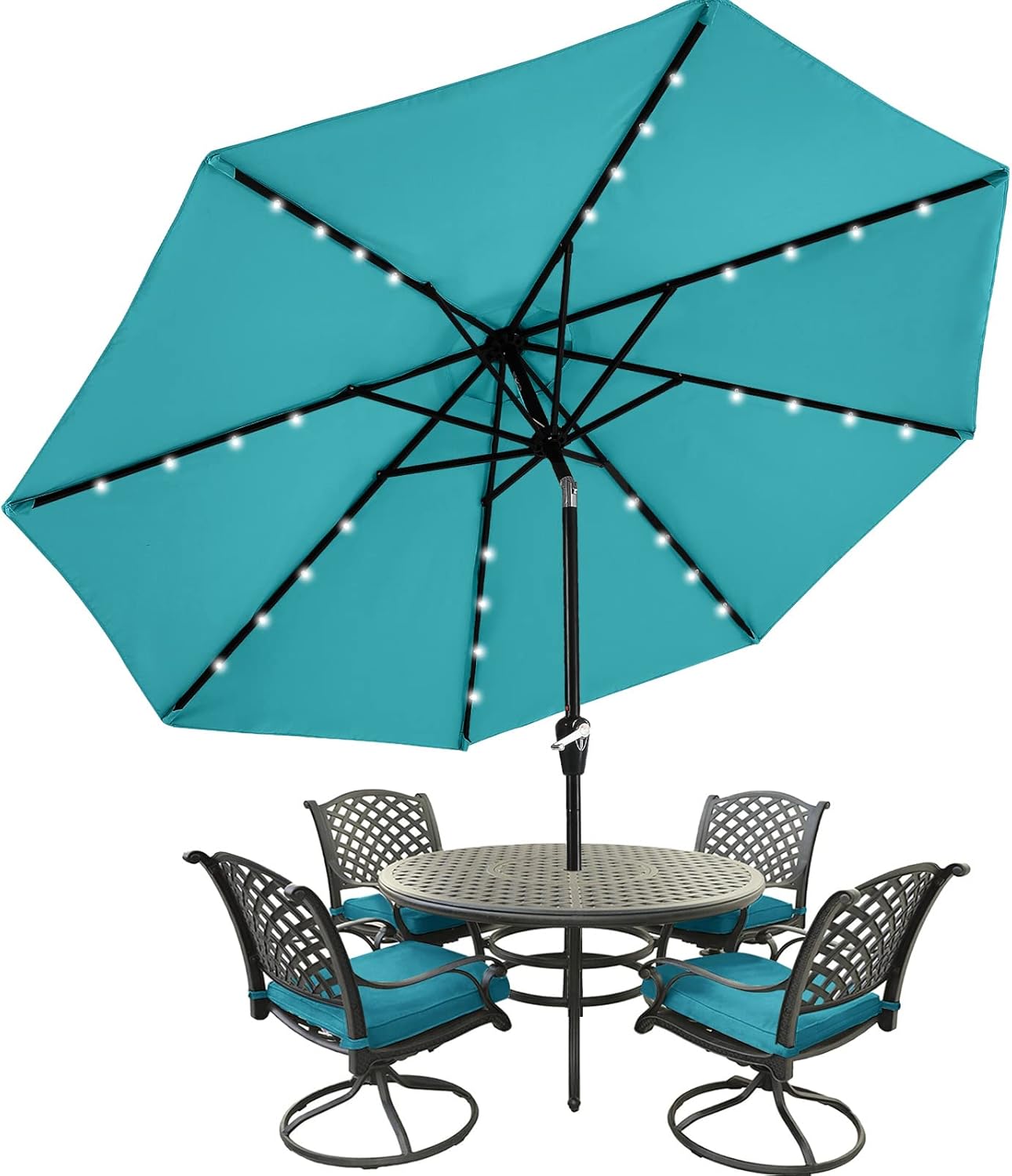 MASTERCANOPY Patio Umbrella with 32 Solar LED Lights