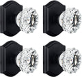 4 Pack Glass Dummy Door Knobs Matte Black - Decorative Closet Pulls