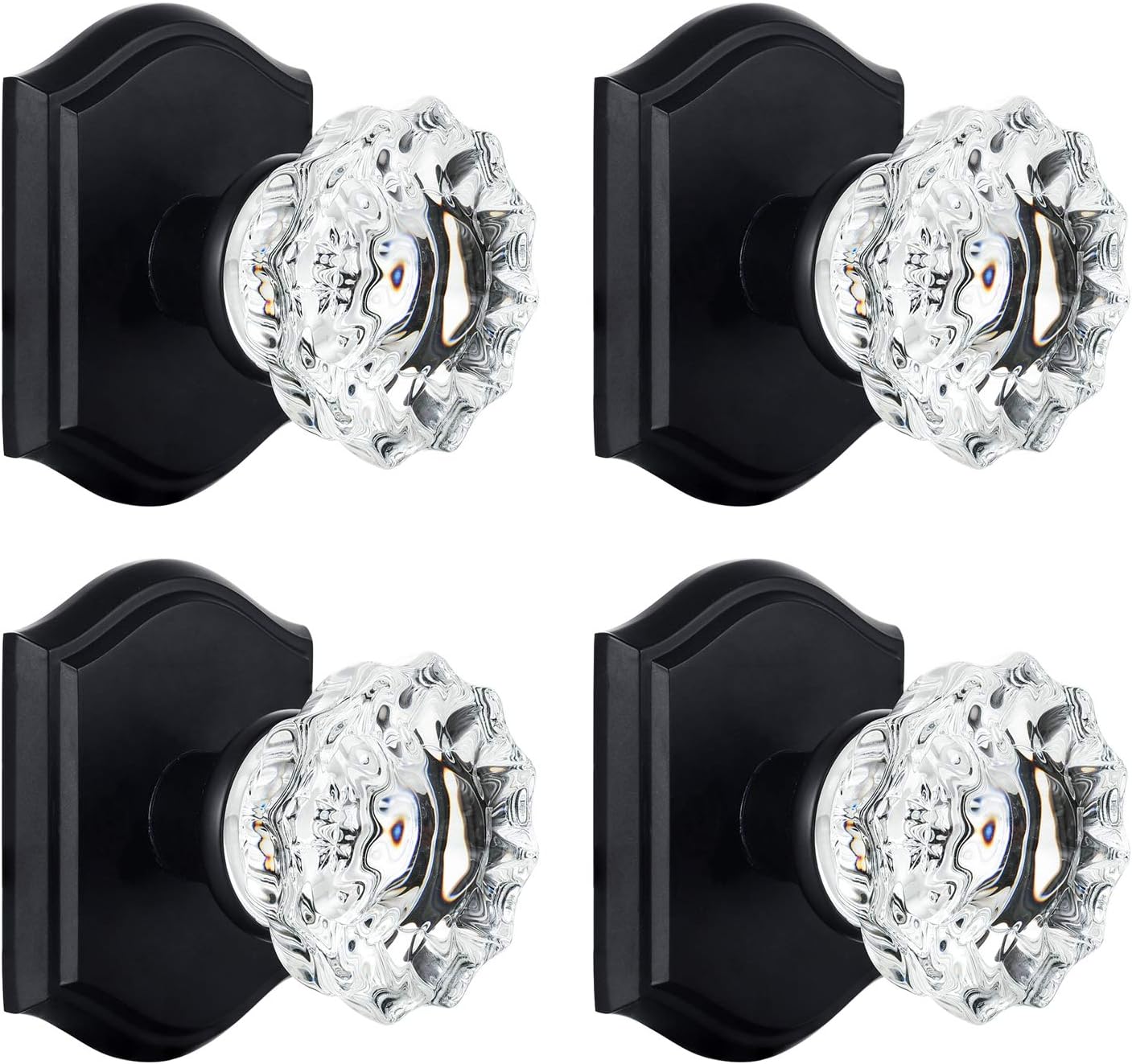 4 Pack Glass Dummy Door Knobs for Closet and Bifold Use