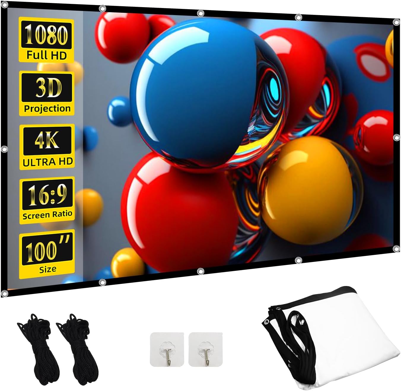 Washable 100 Outdoor Projector Screen by TOWOND