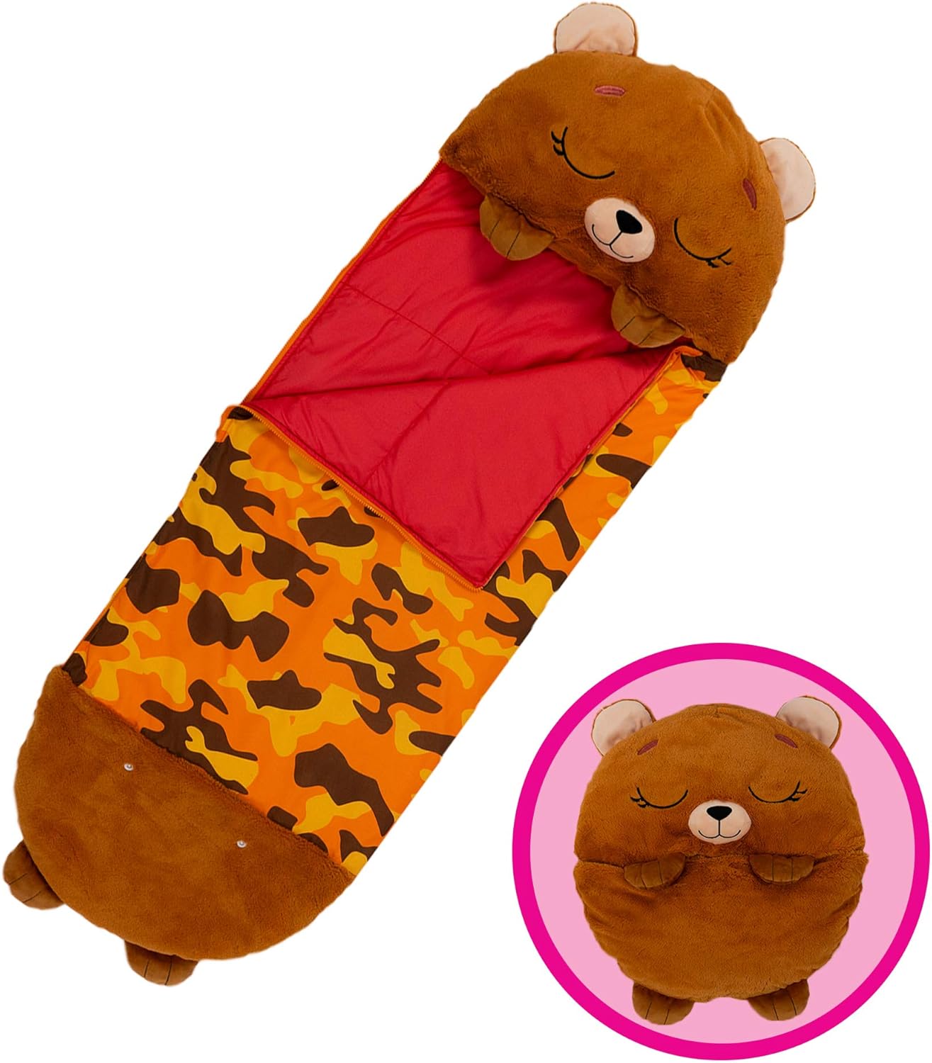 Happy Nappers Pillow & Sleepy Sack - Benny The Brown Bear Fun