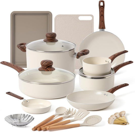 23 Pcs Nonstick Pots and Pans Set for Effortless Cooking