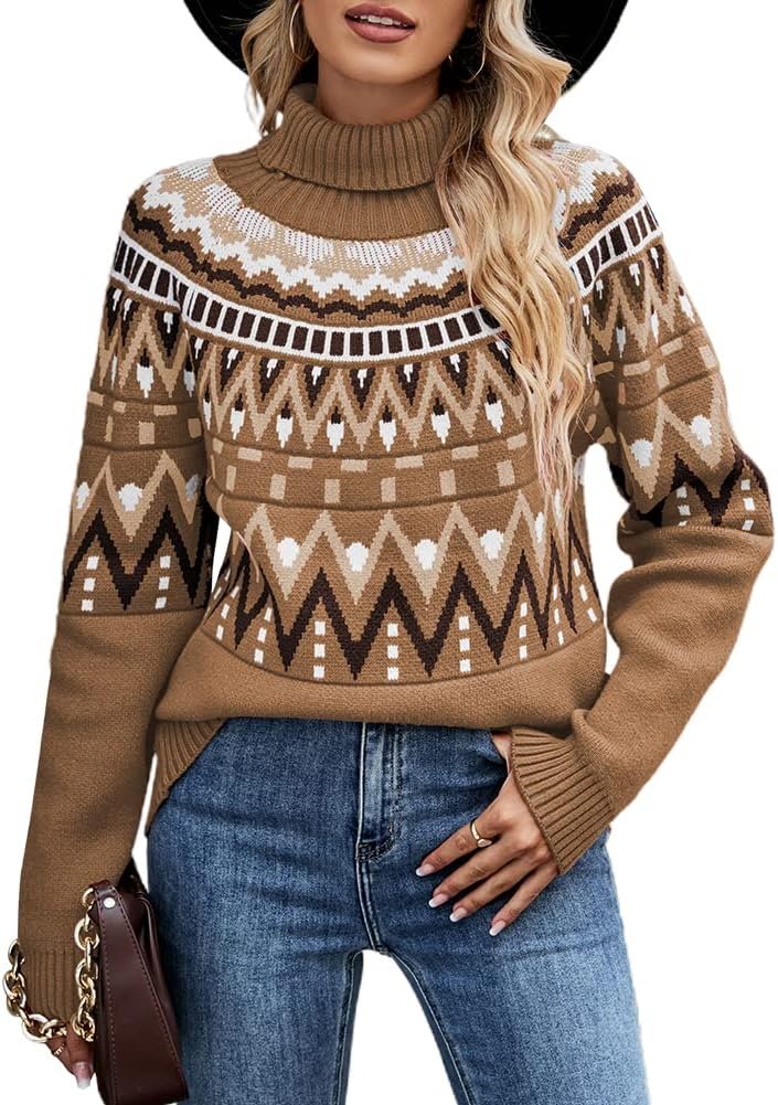 Womens Casual Leopard Print Knitted Pullover Sweater for All Occasions