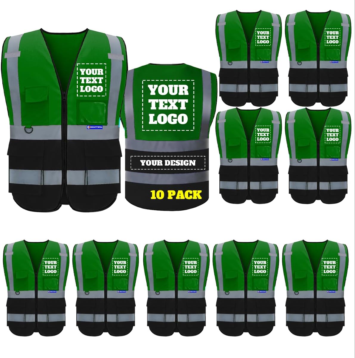 Custom Safety Vest with Logo Visibility for Construction Work