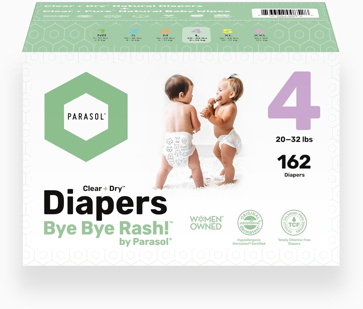 Parasol Clear+Dry Disposable Diapers & Wipes Kit for Babies