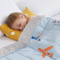 HOSUKKO Weighted Blanket 5 lbs Cooling Blue Dinosaur - Small 36 x 48