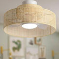 22 Bamboo DC Dimmable Ceiling Fan with Light and Remote - Boho Rattan