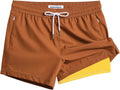 mens swim trunks with compression liner - quick dry above-knee fit Up