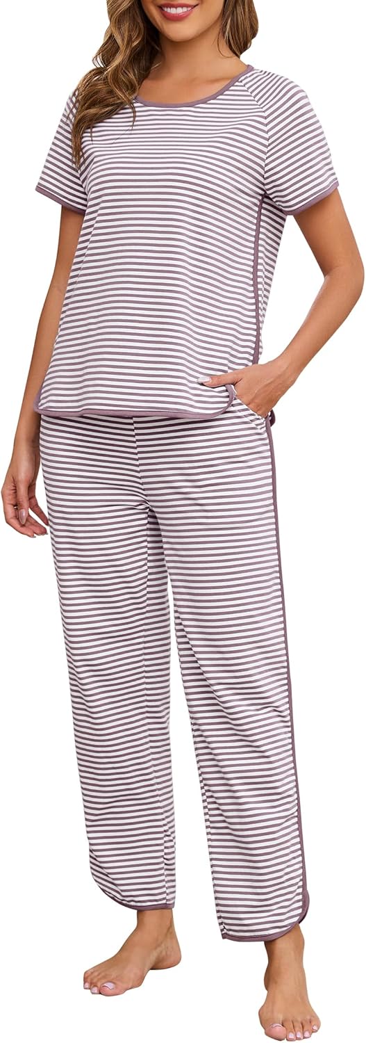 Womens Pajama Sets Cotton 2 Piece Lounge Set for Comfort