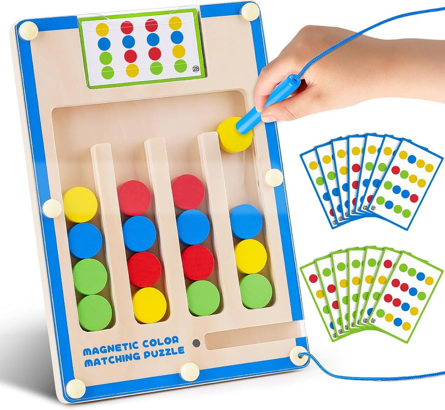 Montessori Magnetic Wooden Toy: Age 4-7 Educational Sensory Game