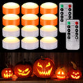 Pumpkin Lights with Remote and Timer - 12 Pack Flameless Pumpkin LEDs