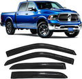 Window Visors Vent Sun Rain Guards for Dodge Ram Crew Cab - Tinted