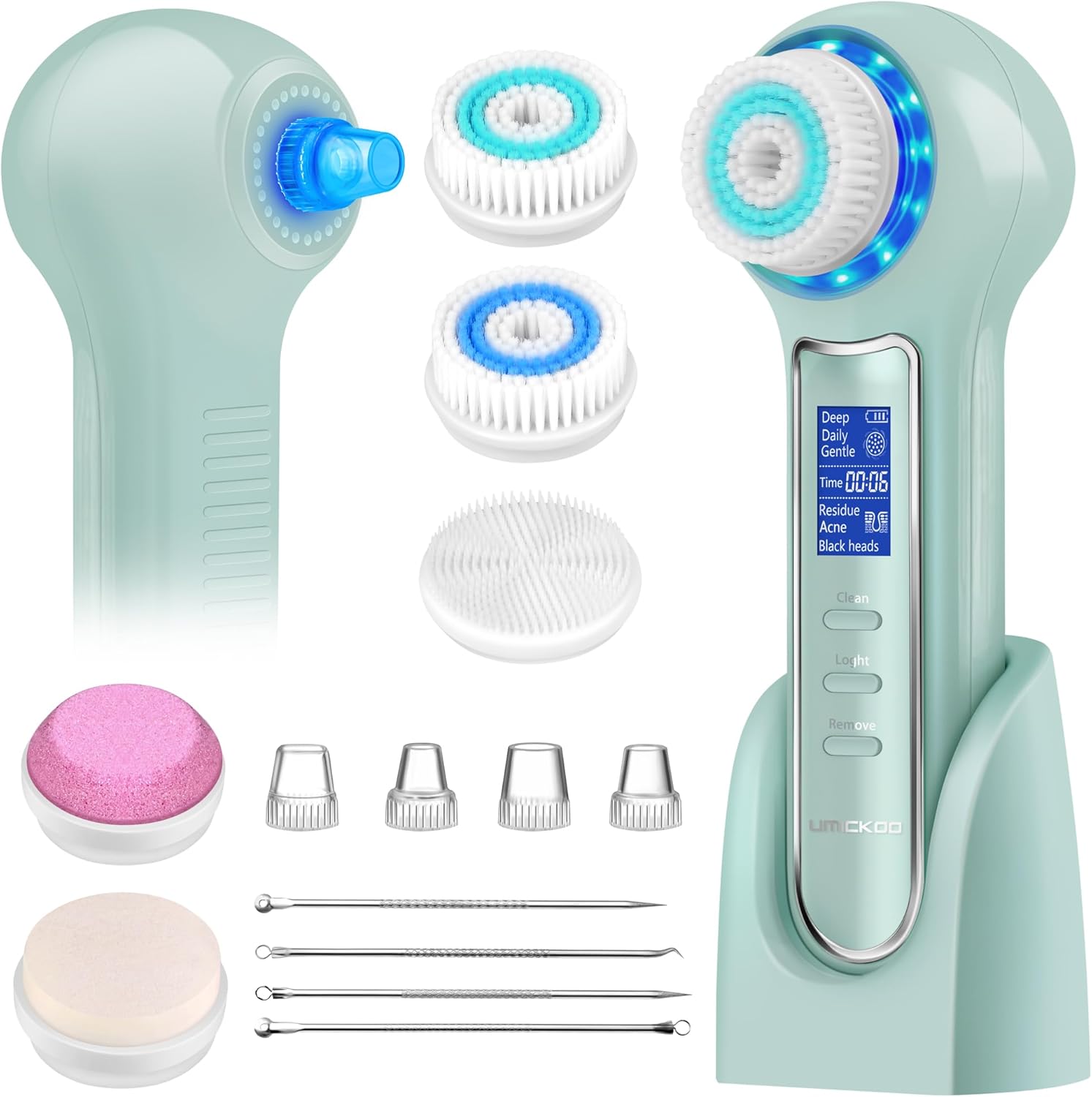 Umickoo Face Scrubber Exfoliator: 3 IN 1 Cleansing Brush