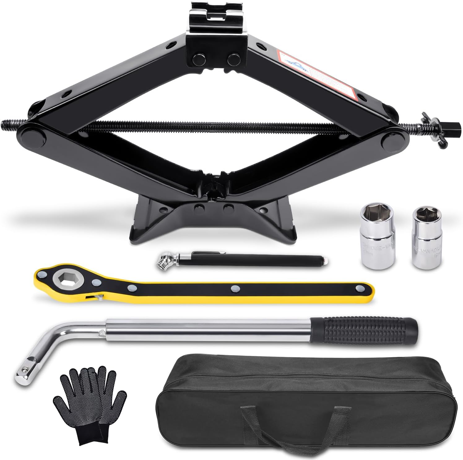 3 Ton Scissor Car Jack Tire Changing Kit for Emergency Use