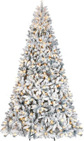 9 ft Prelit Flocked Christmas Tree with Pine Cones & 850 UL Lights