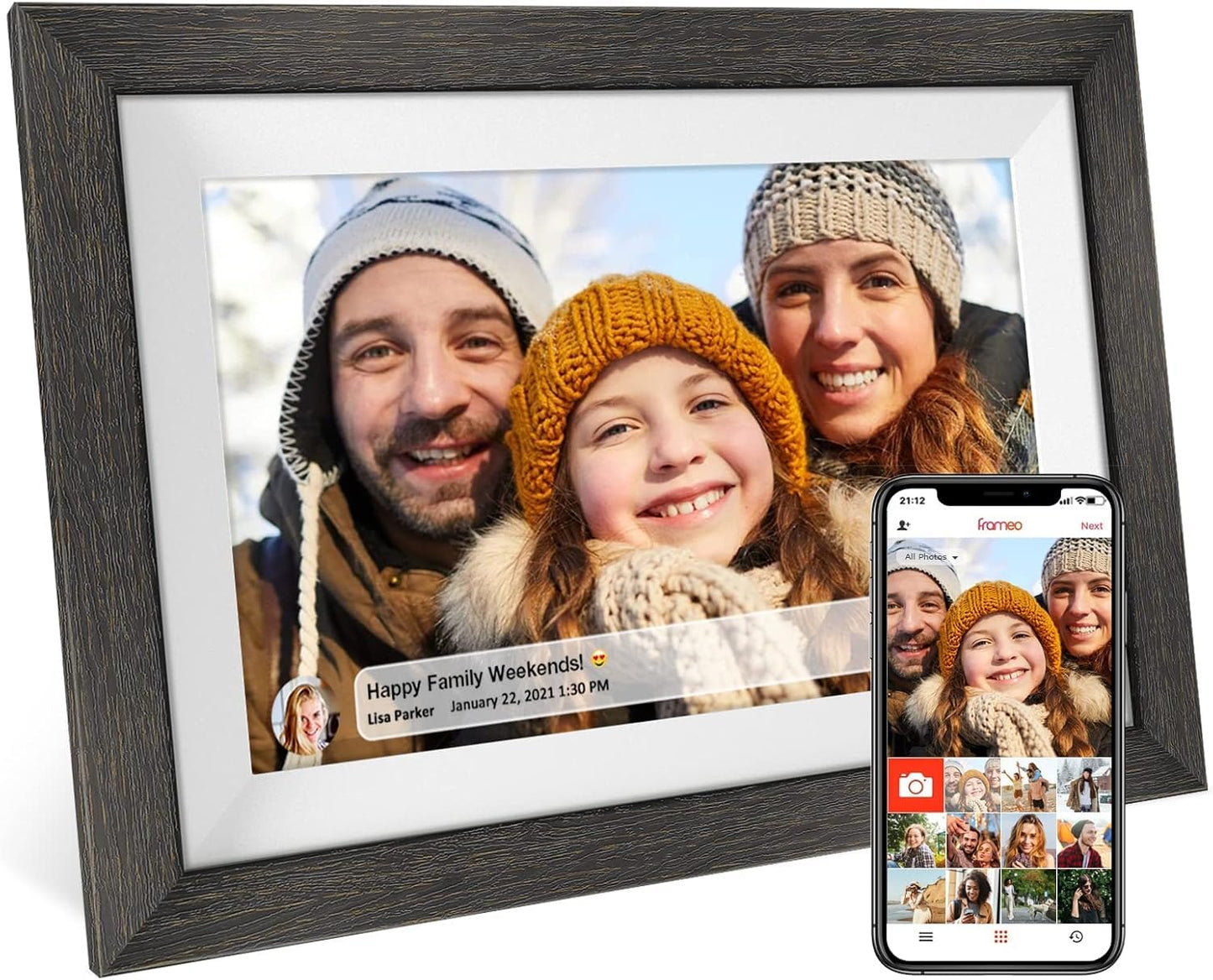 Frameo 10.1 inch Digital Picture Frame with WiFi and Touch Screen
