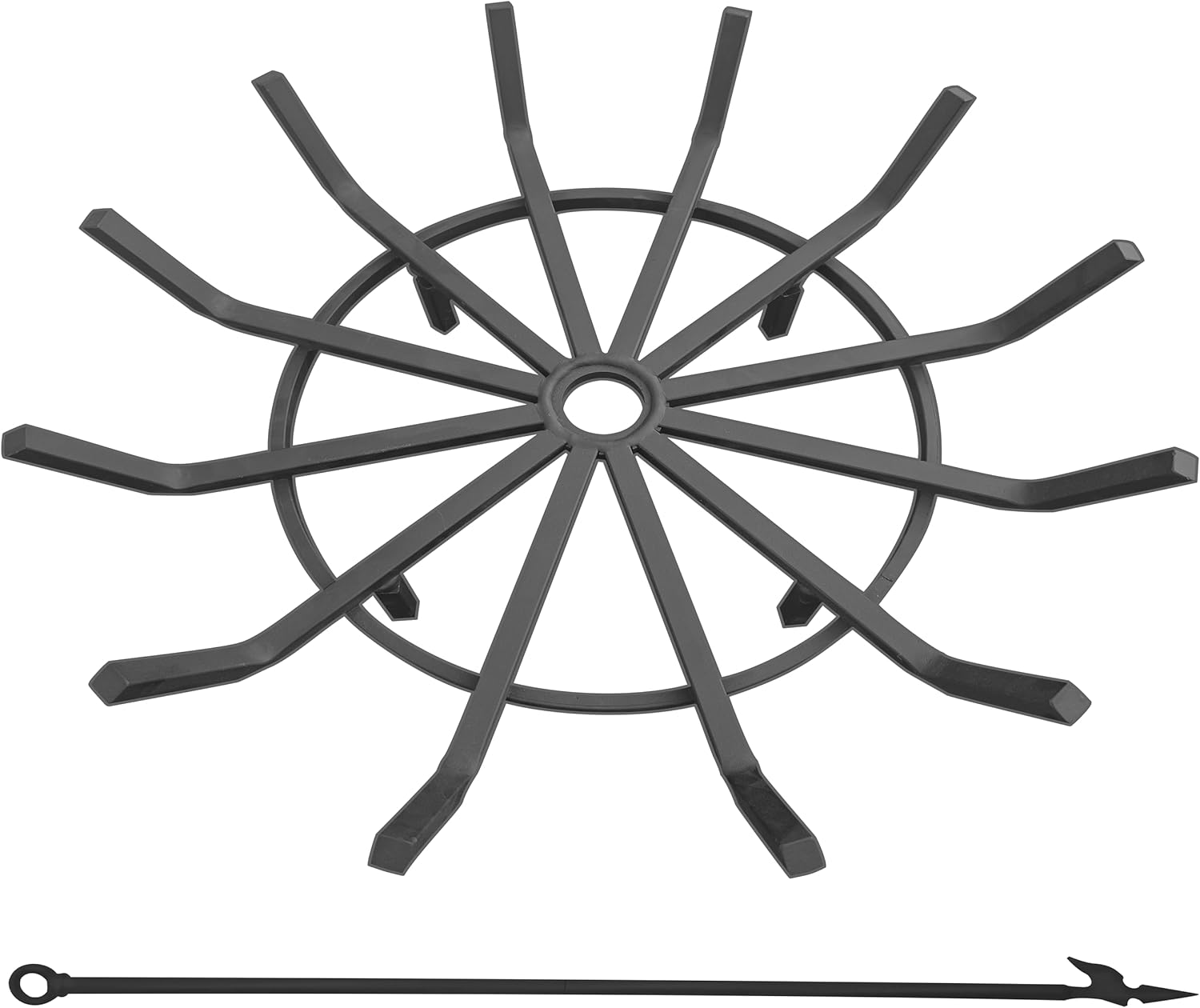 Log Grate Wrought Iron Fire Pit Heavy Duty 24 Inch Round Rack