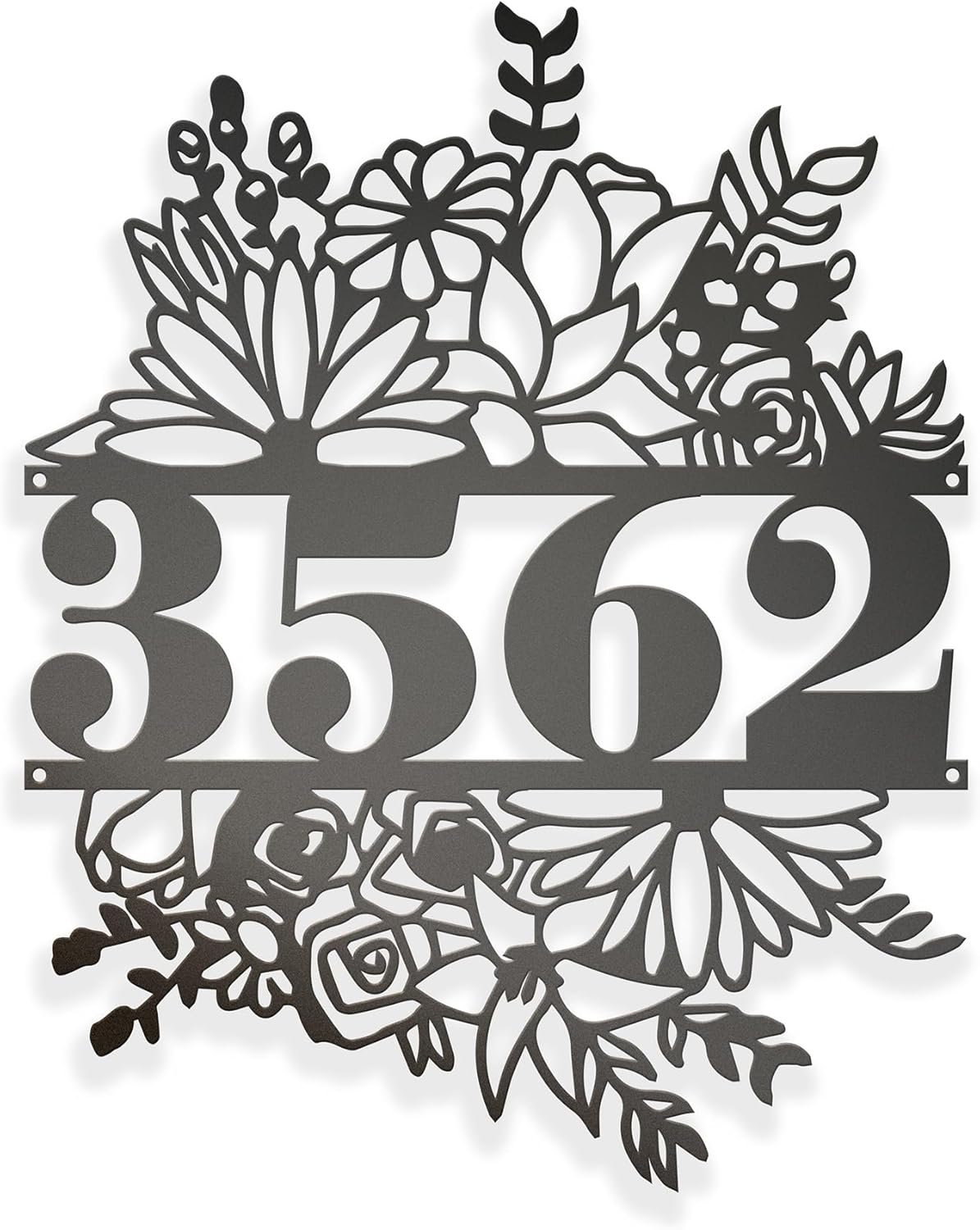 Personalized Floral House Number Sign for Your Front Porch