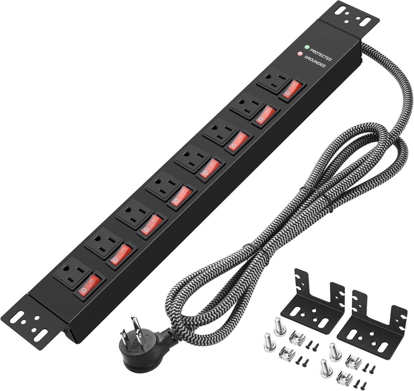 Rack Mount Power Strips with Surge Protection and Switches