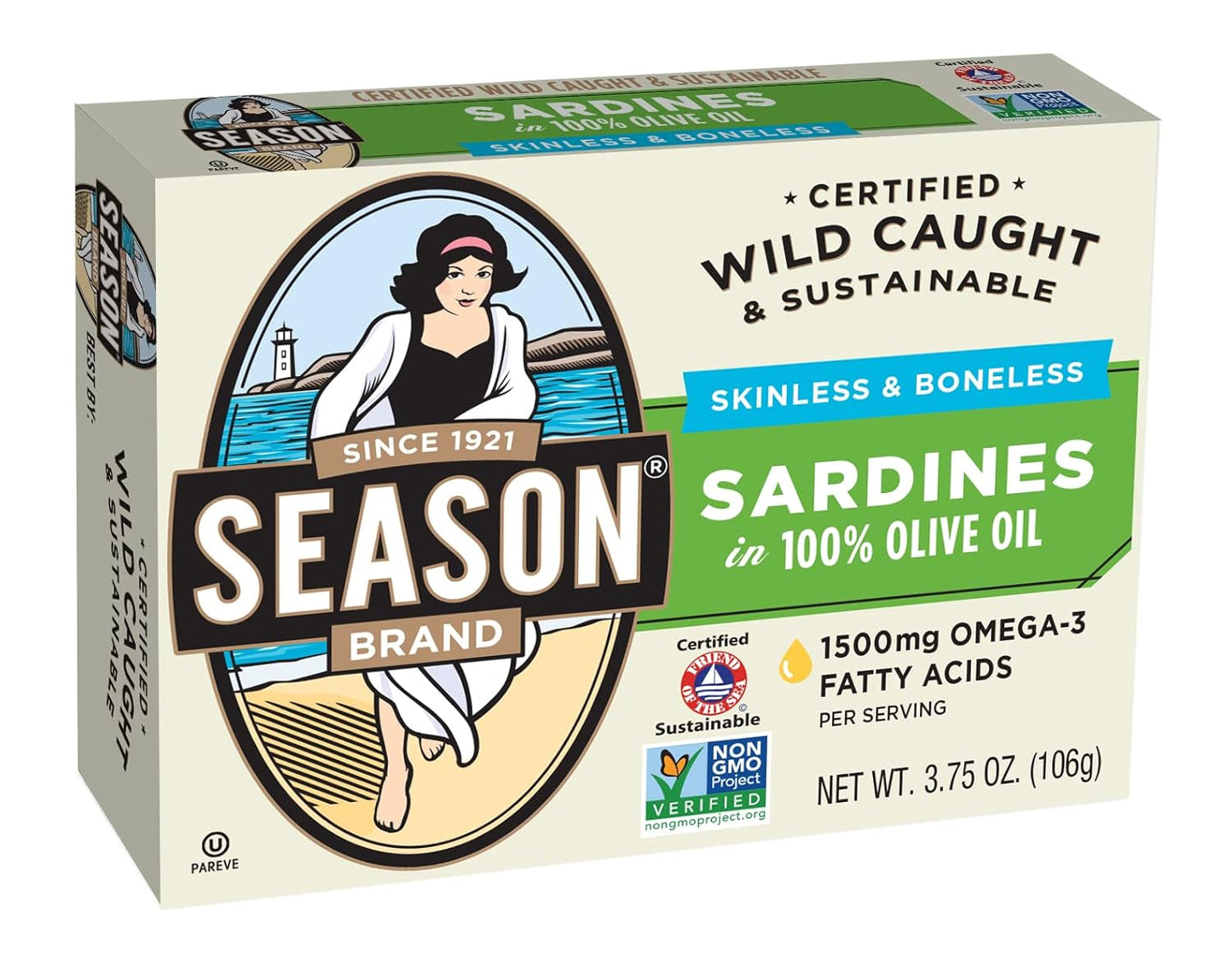 Season Sardines in Olive Oil - Wild Caught, Keto-Friendly Snack