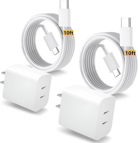 Fast Dual USBC Charger Set for Apple Devices